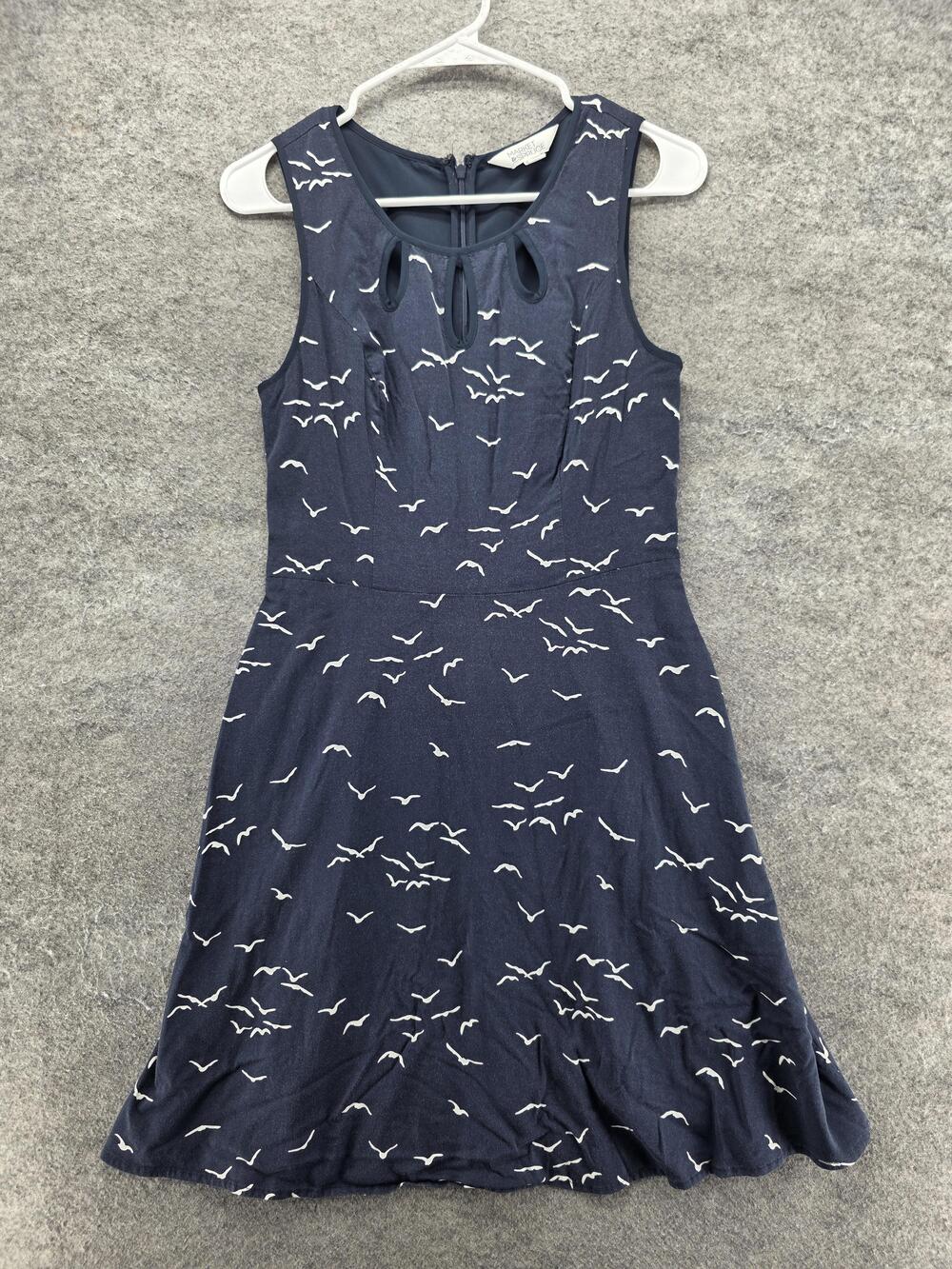 Market & Spruce Dress Womens M Blue Fit & Flare Knee Length Keyhole Jersey